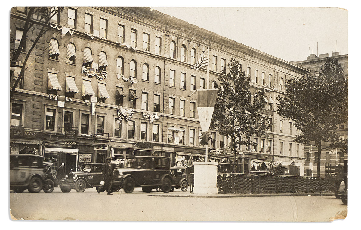 (PHOTOGRAPHY.) Group of 4 postcards of Harlem street scenes, some or all by James Van Der Zee.